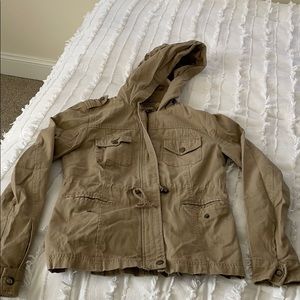 Beige Light Jacket with Hood | Weather Resistant
